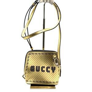 Gucci X Sega Guccy Stars Mini Dome Bag*Crossbody! Gold Metallic*Limited Release